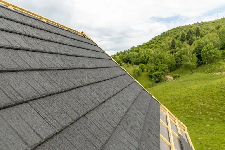 A finished residential shingle roof installed by ELSA Roofing
